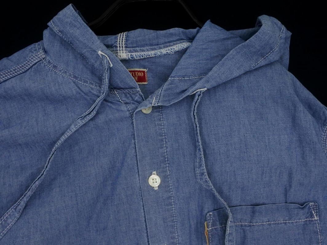 45rpm 45a-rupi- M капот Denim рубашка синий *# * fjc8 мужской 