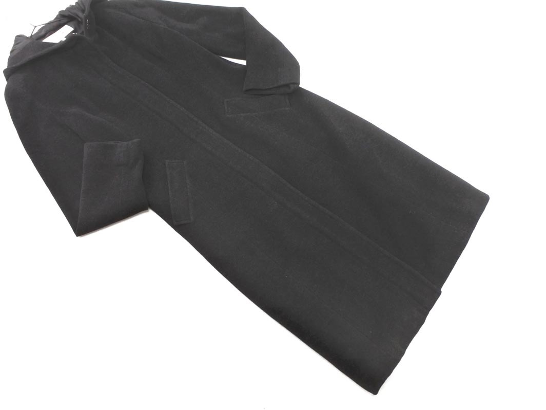 LAUTREAMONT ロートレアモン アンゴラ混 フーディ コート size2/黒 ◇■ ☆ fjc8 レディース_画像1