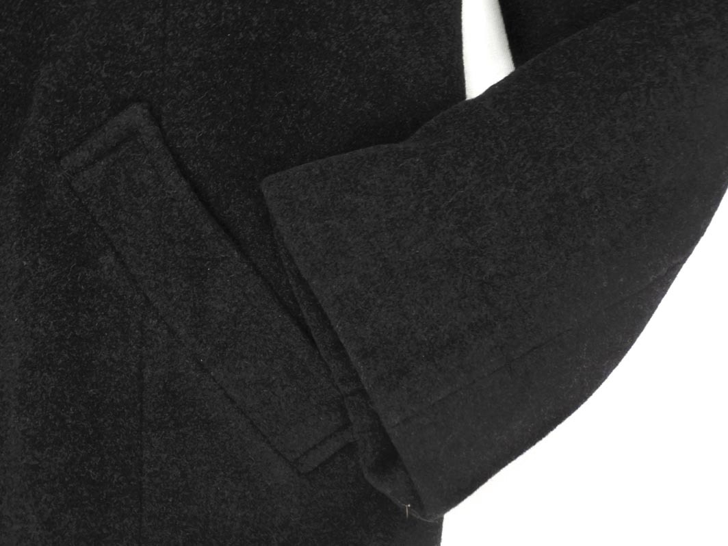 LAUTREAMONT ロートレアモン アンゴラ混 フーディ コート size2/黒 ◇■ ☆ fjc8 レディース_画像3