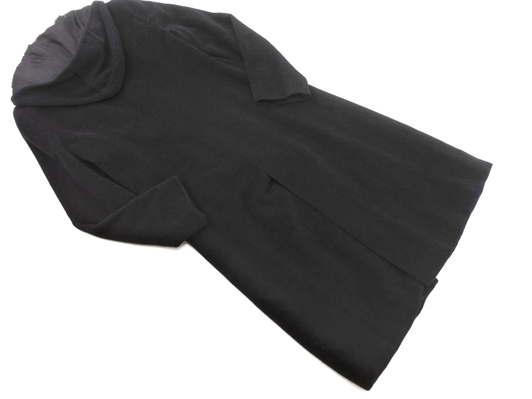 LAUTREAMONT ロートレアモン アンゴラ混 フーディ コート size2/黒 ◇■ ☆ fjc8 レディース_画像5
