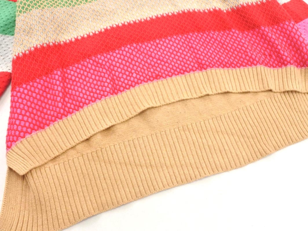 boussole ブソル ボーダー ニット セーター ベージュxピンクx赤 ◇■ ☆ fjc7 レディース_画像4