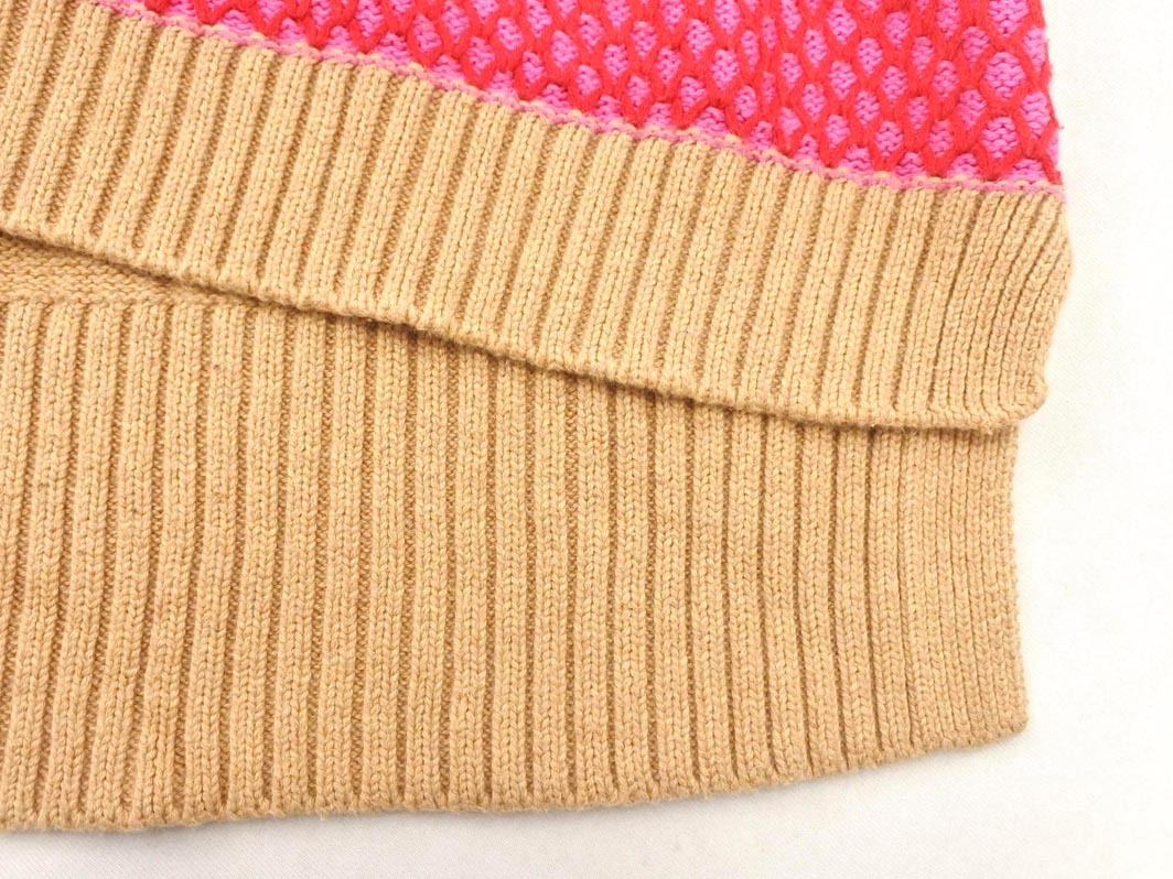 boussole ブソル ボーダー ニット セーター ベージュxピンクx赤 ◇■ ☆ fjc7 レディース_画像8