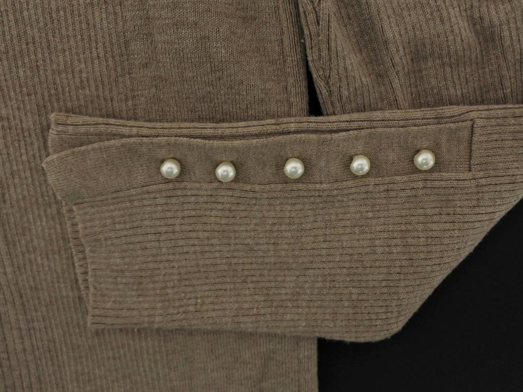 N. エヌ ナチュラルビューティーベーシック パールビーズ タートルネック ニット セーター sizeM/ベージュ ◇■ ☆ fjc9 レディース_画像5