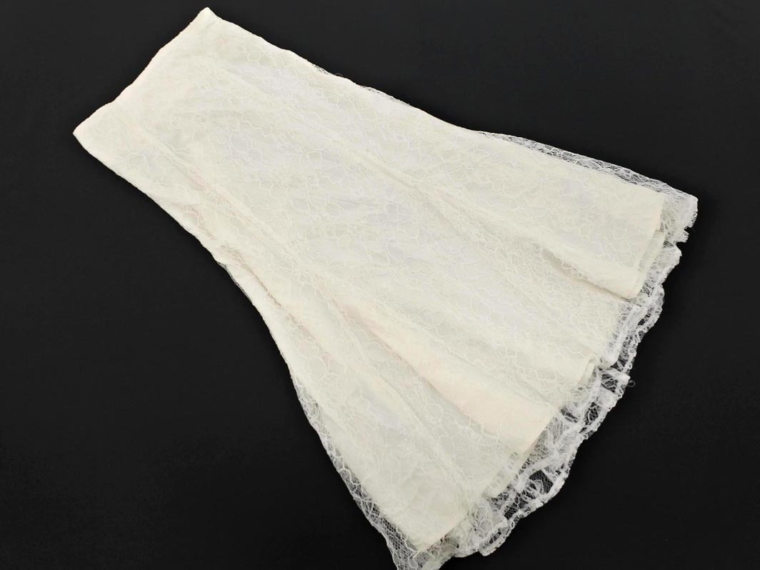 INGNI イング 総レース ラメ レースアップ ロング スカート sizeF/白 ■■ ☆ fjc9 レディース_画像1