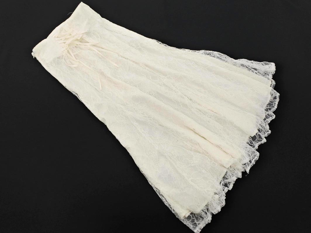 INGNI イング 総レース ラメ レースアップ ロング スカート sizeF/白 ■■ ☆ fjc9 レディース_画像4