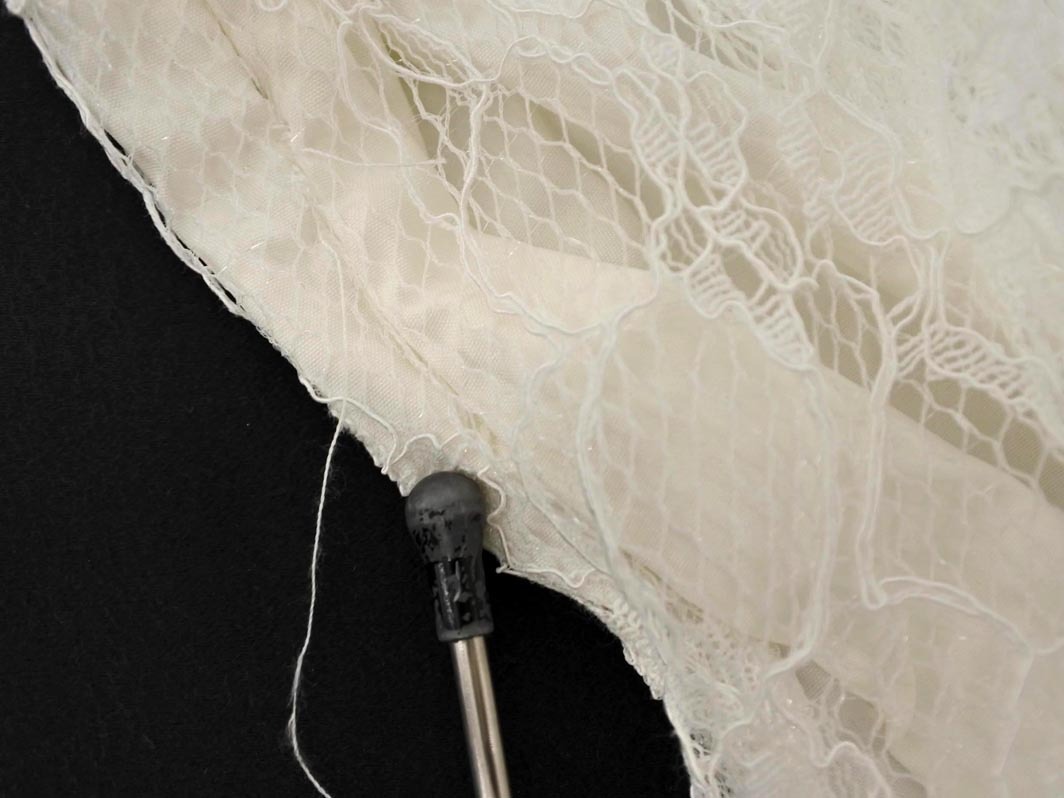 INGNI イング 総レース ラメ レースアップ ロング スカート sizeF/白 ■■ ☆ fjc9 レディース_画像5