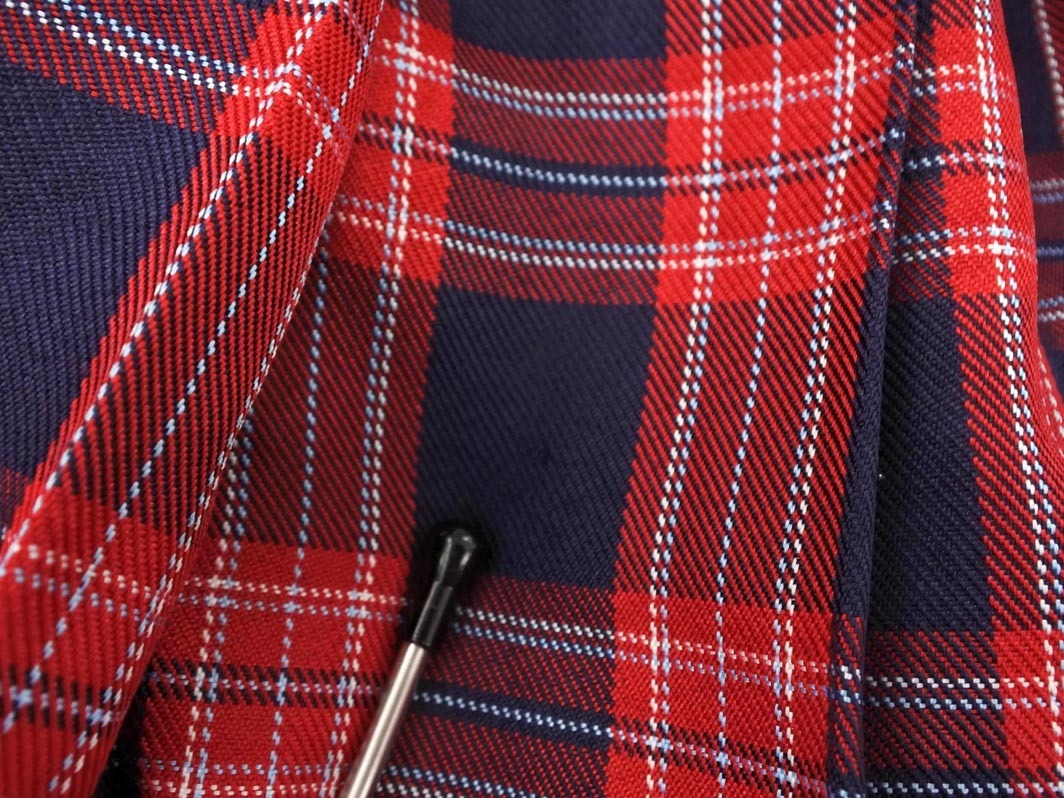 LOVETOXIC ラブトキシック ナルミヤ チェック ラップ風 刺繍 プリーツ スカート size160cm/赤x紺 ■■ ☆ fjc9 女の子_画像6