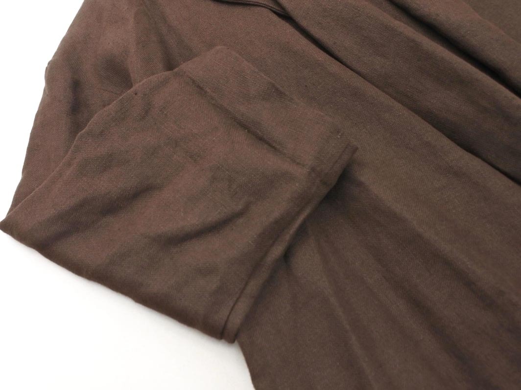 GALLEGO DESPORTIES ギャレゴデスポート リネン100% ロング コート 茶 ■◇◎ ☆ fjc8 レディース_画像2