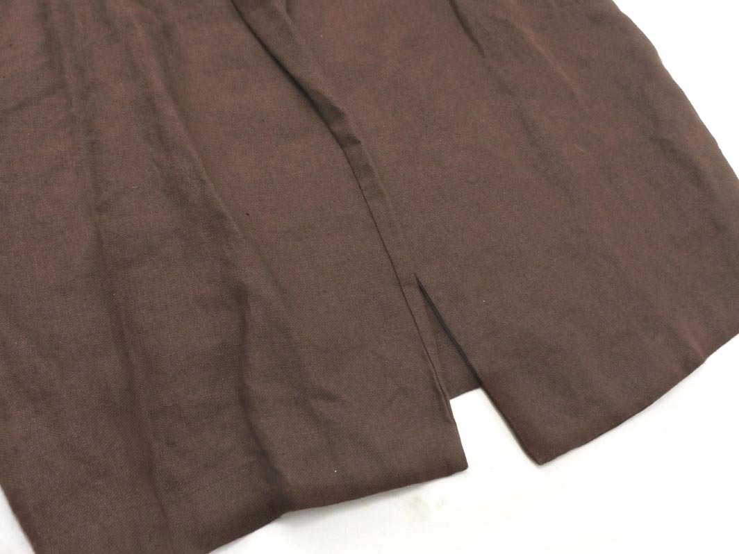 GALLEGO DESPORTIES ギャレゴデスポート リネン100% ロング コート 茶 ■◇◎ ☆ fjc8 レディース_画像3