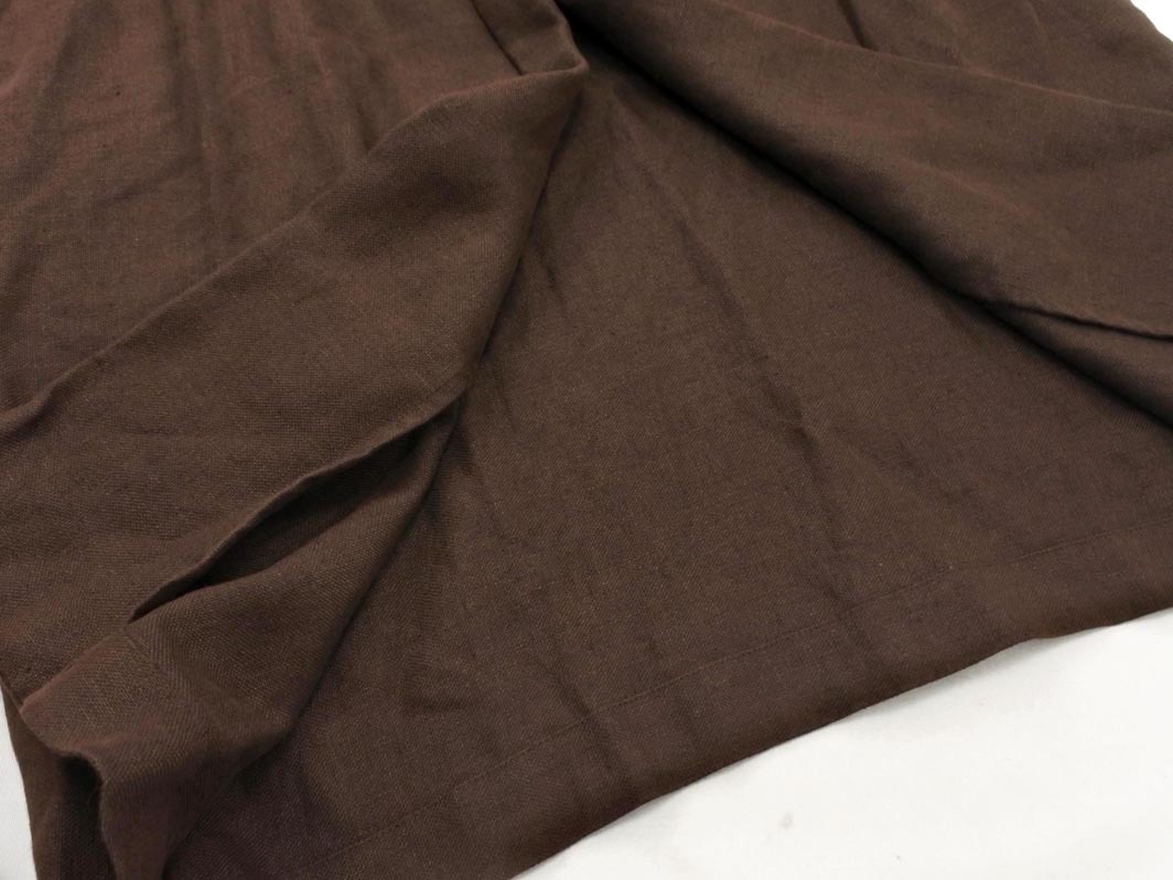 GALLEGO DESPORTIES ギャレゴデスポート リネン100% ロング コート 茶 ■◇◎ ☆ fjc8 レディース_画像4