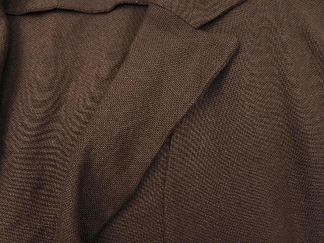 GALLEGO DESPORTIES ギャレゴデスポート リネン100% ロング コート 茶 ■◇◎ ☆ fjc8 レディース_画像10