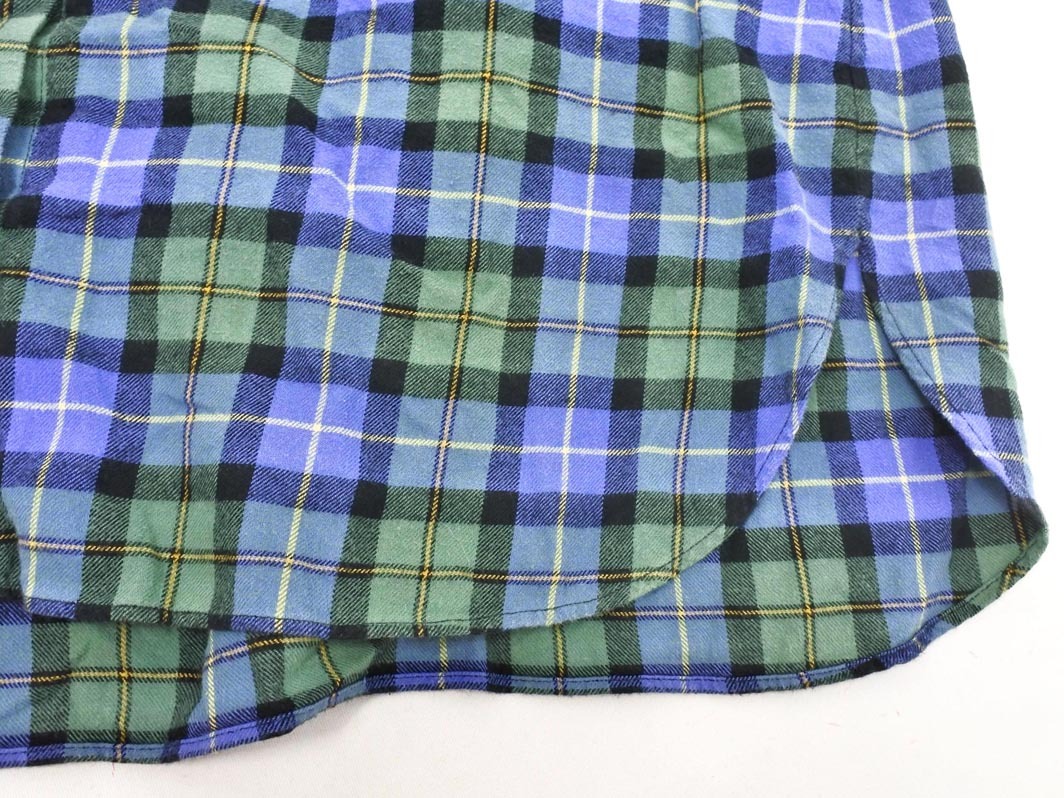 SHIPS シップス any チェック バンドカラー シャツ ワンピース sizeF/青 ◇■ ☆ fjc9 レディース_画像2