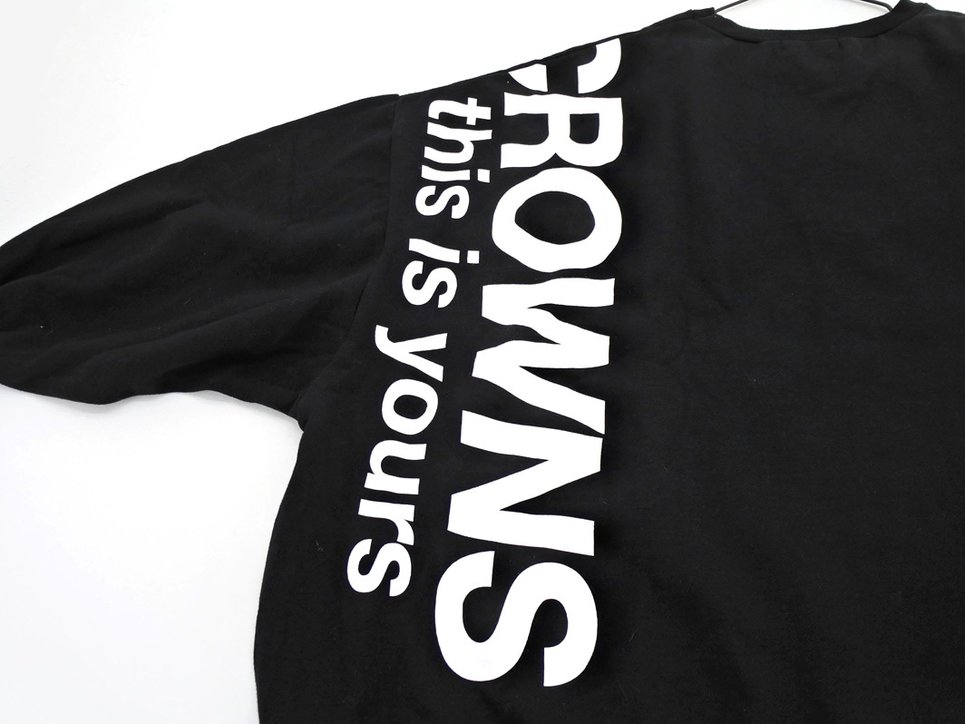 RODEO CROWNS ロデオクラウンズ ロゴ プリント 刺繍 ビッグシルエット スウェット sizeF/黒 ◇■ ☆ fjc9 レディース_画像7