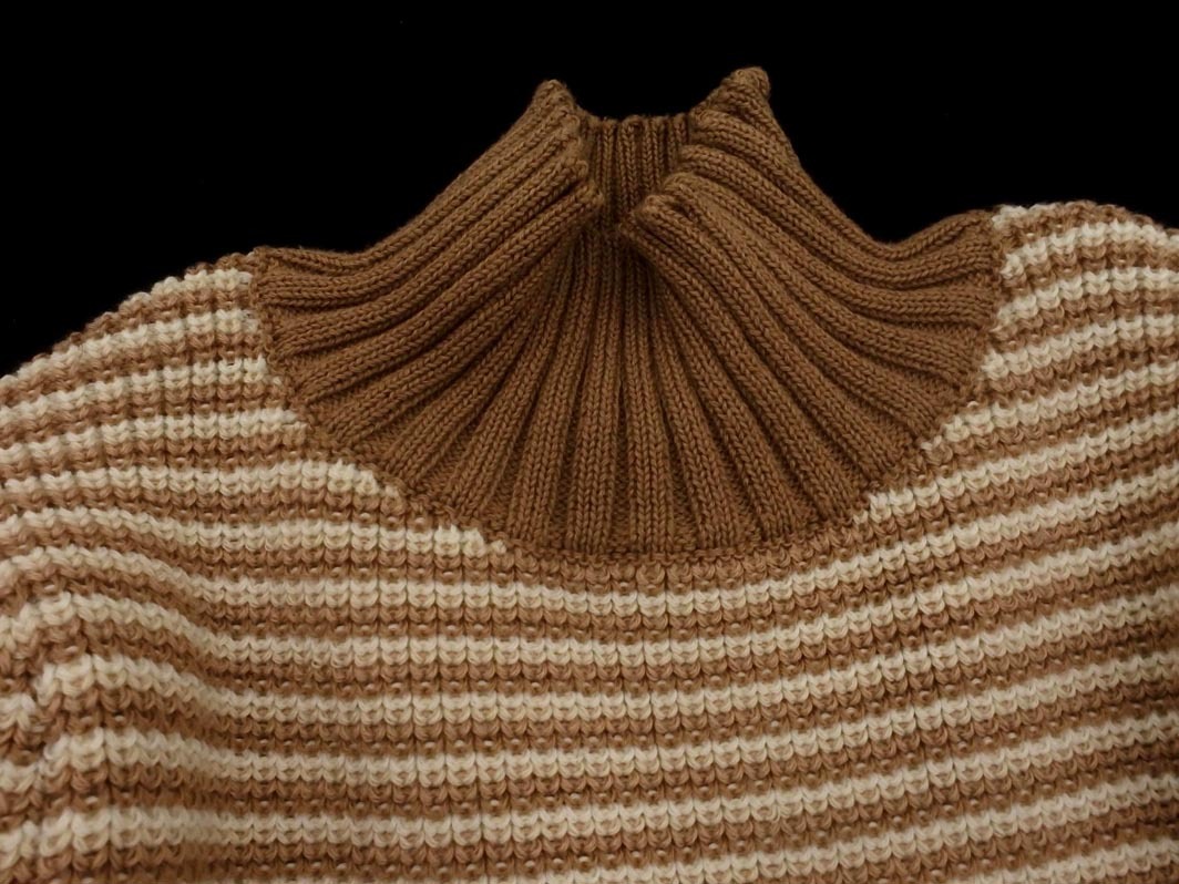 FREE*S MART свободный z mart с высоким воротником окантовка объем рукав вязаный свитер sizeFR/ бежевый *# * fjc9 женский 