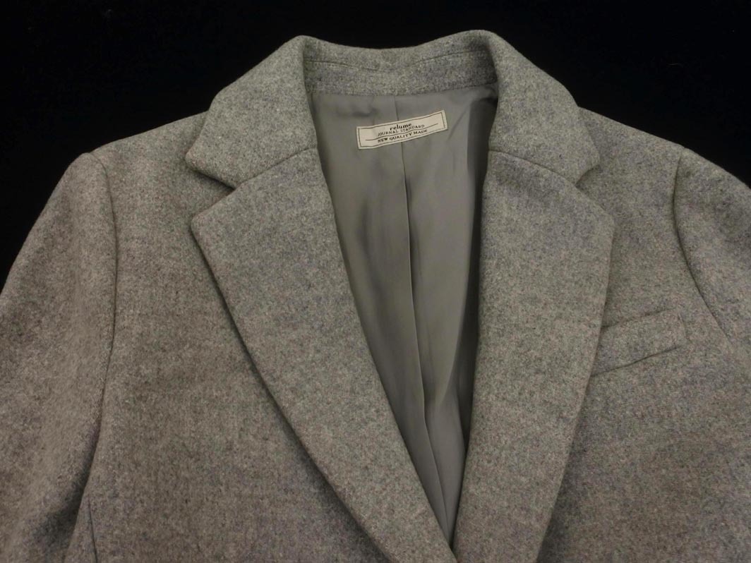 JOURNAL STANDARD relume ジャーナルスタンダードレリューム ウール100% チェスター コート sizeM/グレー ◇■ ☆ fjc9 レディース_画像2