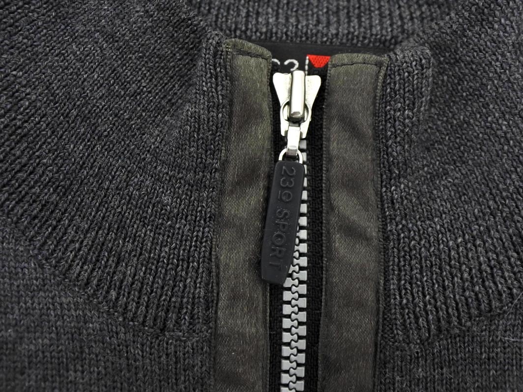 23 район спорт шерсть 100% половина Zip вязаный лучший size3/ серый *# * fjc9 мужской