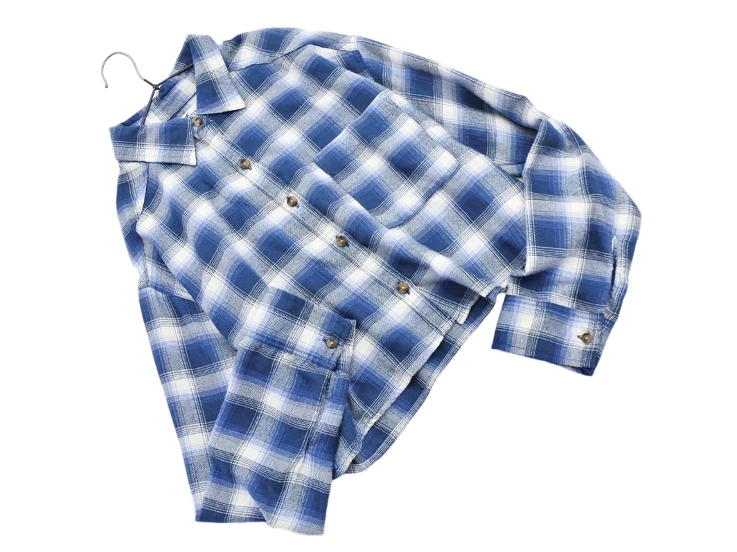 Hollister ホリスター チェック ショート丈 ブラウス シャツ sizeXS/白x紺 ◇■ ☆ fjc9 レディース_画像1