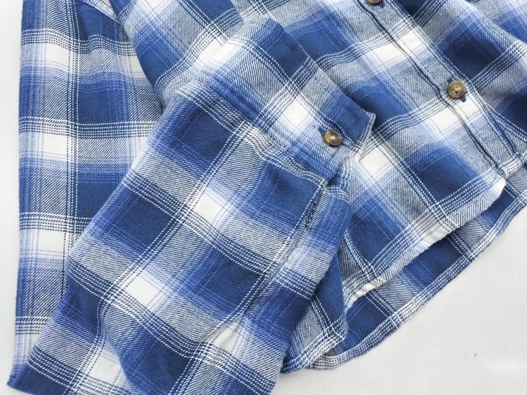 Hollister ホリスター チェック ショート丈 ブラウス シャツ sizeXS/白x紺 ◇■ ☆ fjc9 レディース_画像3