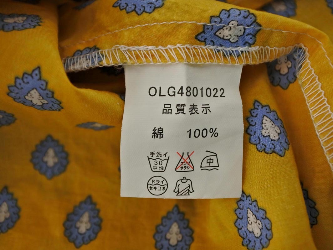 ネコポスOK la marine francaise マリンフランセーズ 総柄 プルオーバー ブラウス シャツ 黄 ◇■ ☆ fjc9 レディース_画像6
