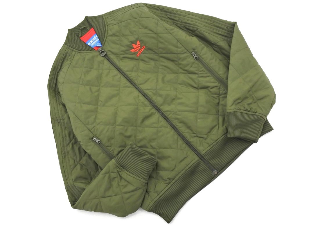 adidas アディダス ジップアップ キルティング ジャケット sizeXS/カーキ ◇■ ☆ fjd1 レディース_画像1