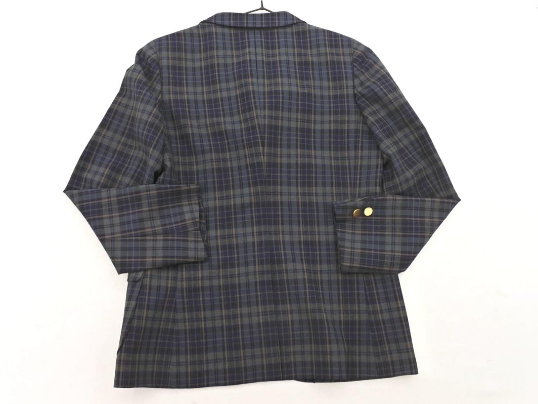 NEWYORKER ニューヨーカー ウール混 チェック テーラード ジャケット size7A-2/紺 ◇■ ☆ fjd1 レディース_画像8