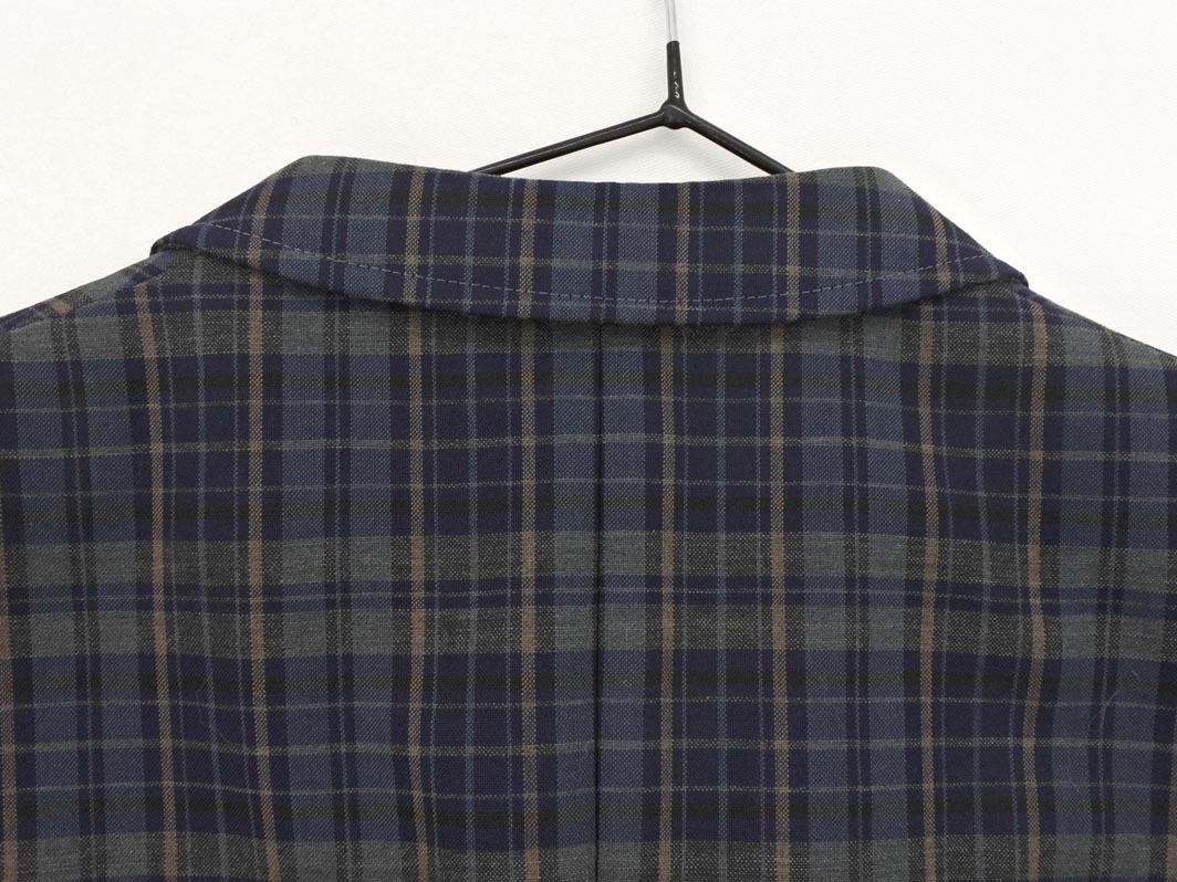 NEWYORKER ニューヨーカー ウール混 チェック テーラード ジャケット size7A-2/紺 ◇■ ☆ fjd1 レディース_画像9