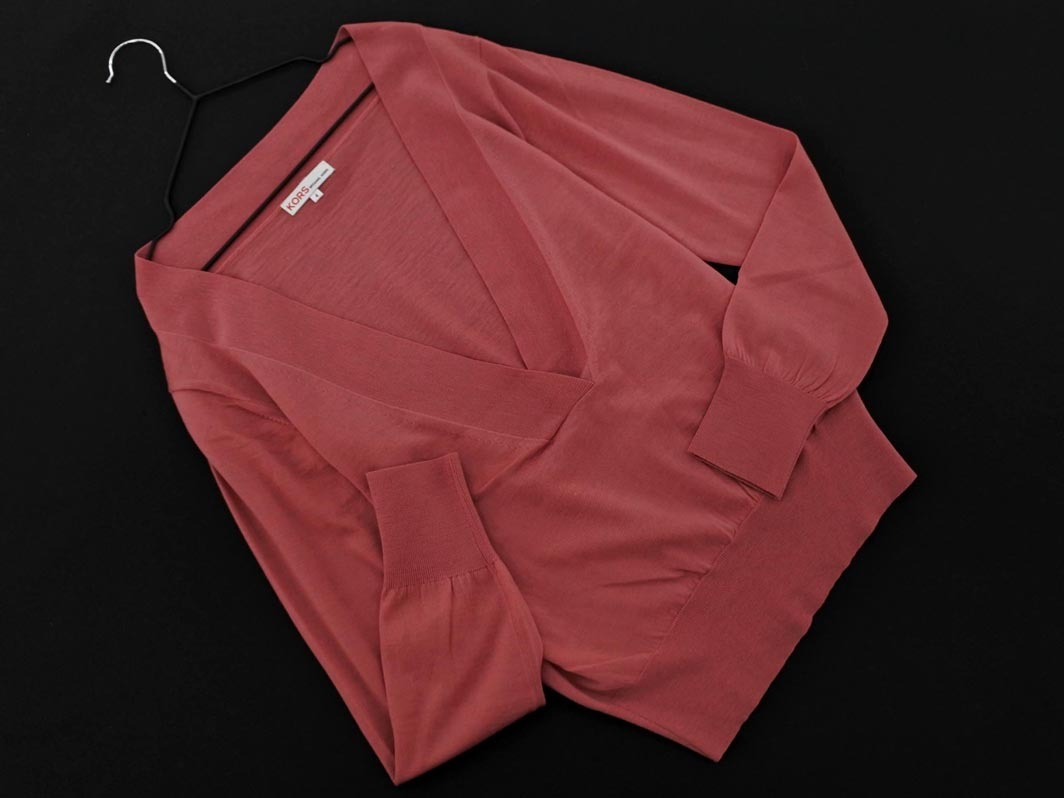 ネコポスOK MICHAEL KORS マイケルコース ウール100% Vネック ニット セーター size4/ラベンダーピンク ◇■ ☆ fjd1 レディース_画像1