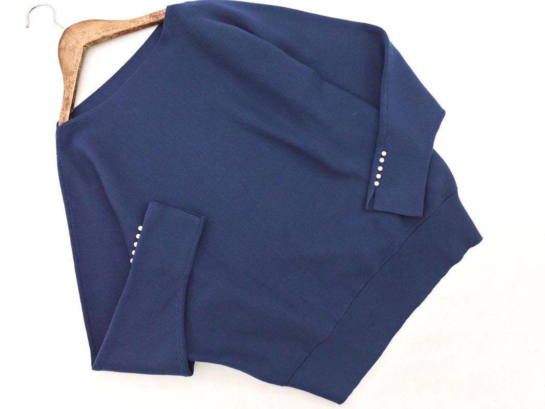 Rope Picnic ロペピクニック ボートネック ドルマン ニット セーター size38/紺 ◇■ ☆ fjd0 レディース_画像1