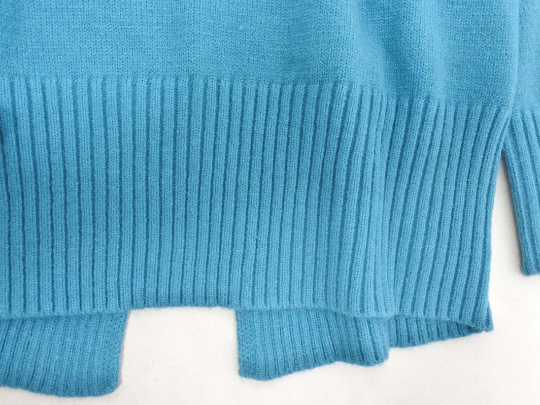 新品 a.v.v アーヴェヴェ モックネック スリット ニット セーター sizeS/青緑 ◇■ ☆ fjd1 レディース_画像2