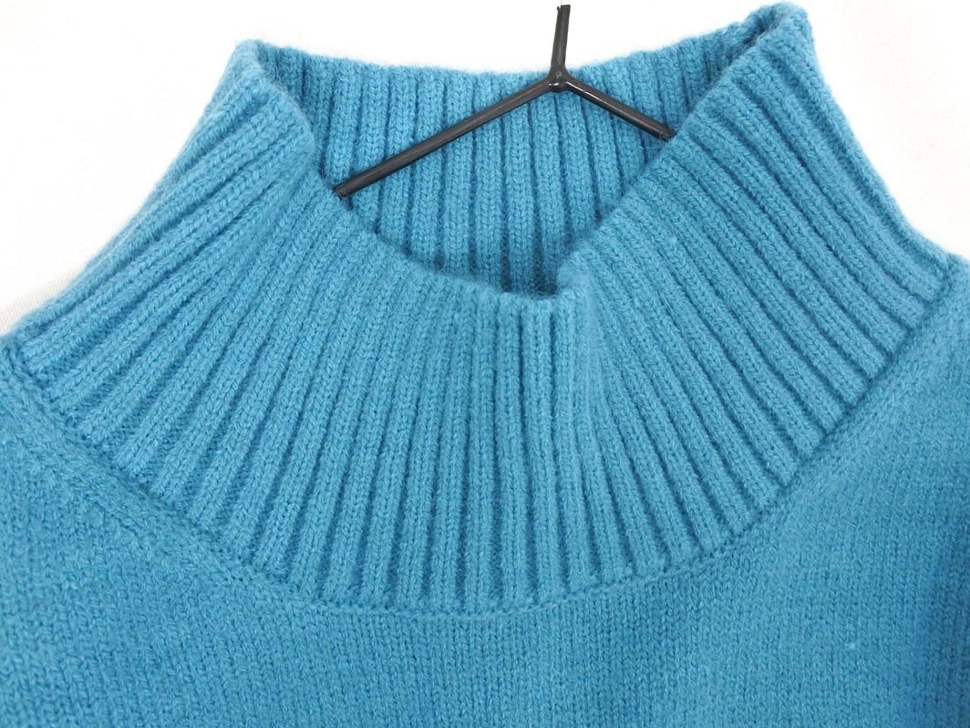 新品 a.v.v アーヴェヴェ モックネック スリット ニット セーター sizeS/青緑 ◇■ ☆ fjd1 レディース_画像4