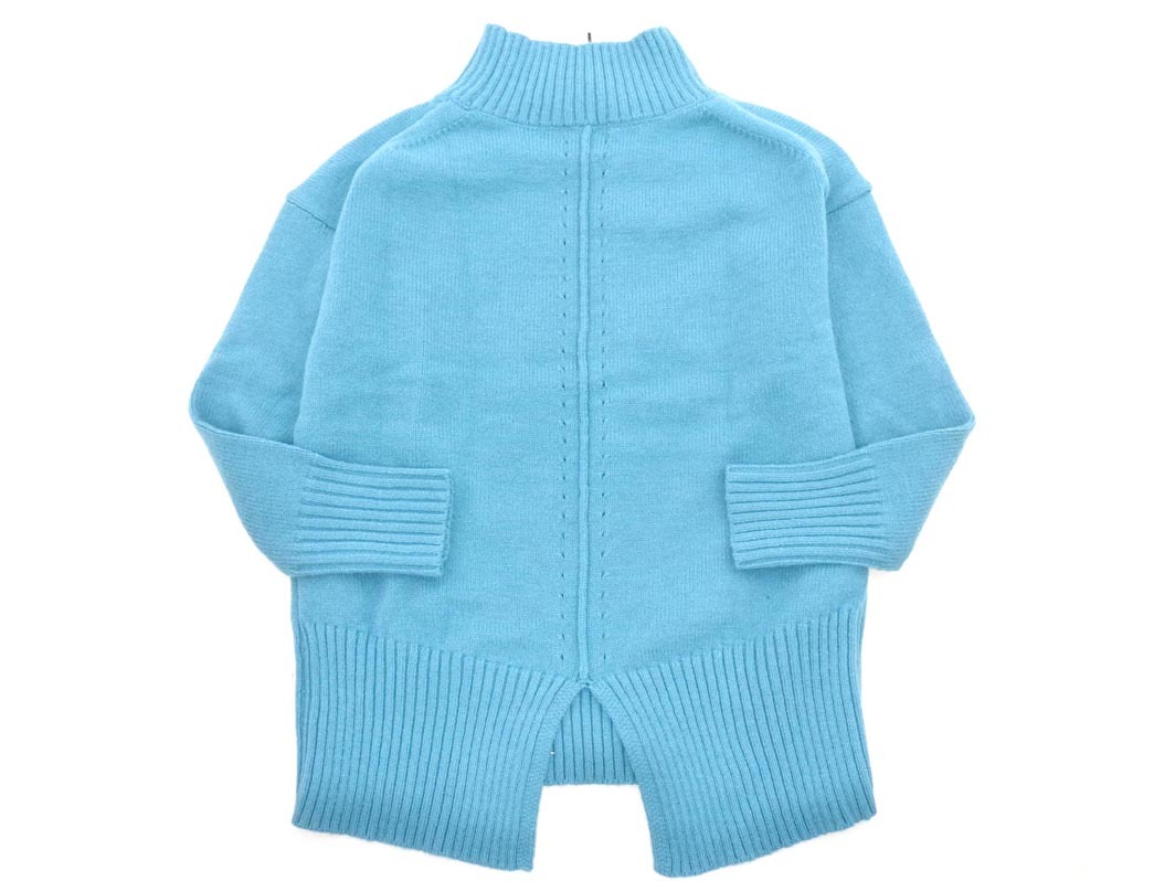 新品 a.v.v アーヴェヴェ モックネック スリット ニット セーター sizeS/青緑 ◇■ ☆ fjd1 レディース_画像5