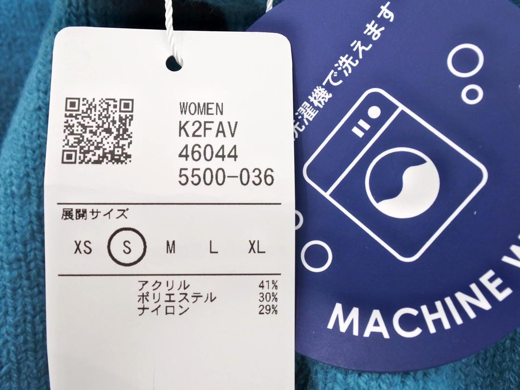 新品 a.v.v アーヴェヴェ モックネック スリット ニット セーター sizeS/青緑 ◇■ ☆ fjd1 レディース_画像6