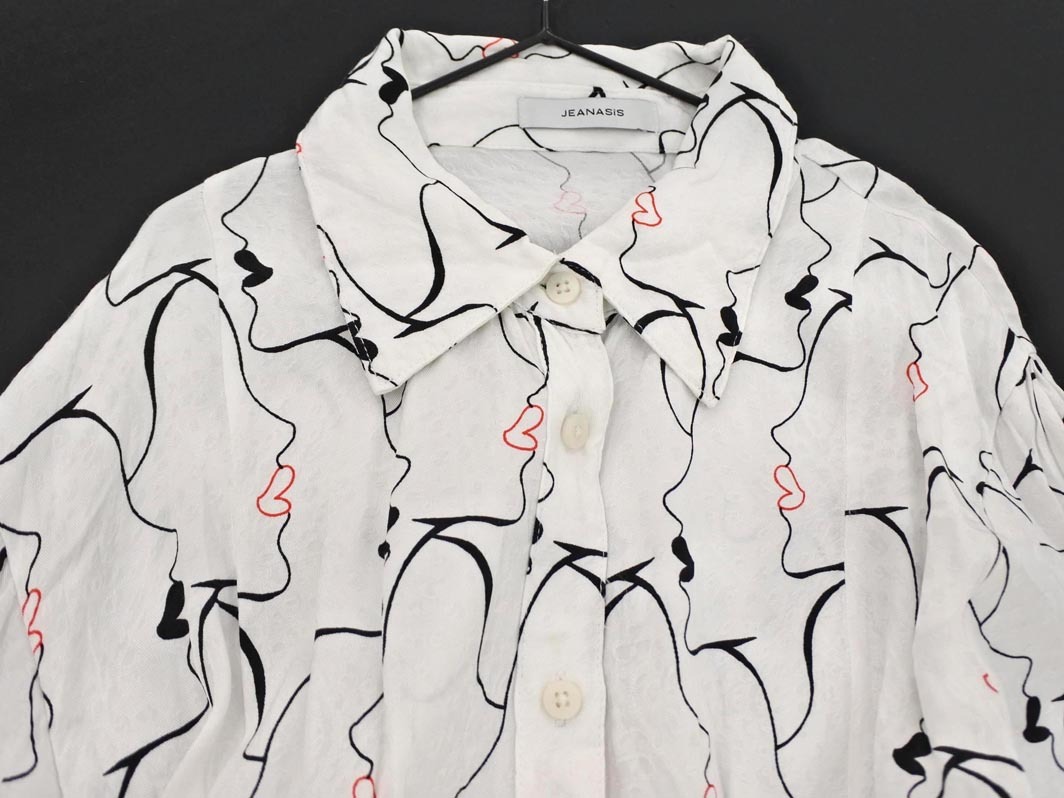 JEANASIS Jeanasis общий рисунок рубашка One-piece sizeF/ белый x чёрный x красный *# * fjd0 женский 