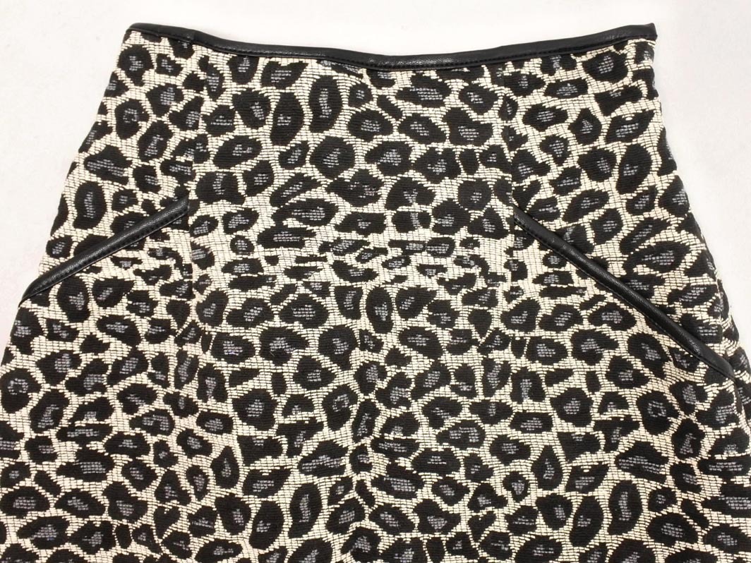 FREE*S MART свободный z mart леопардовая расцветка A линия юбка-трапеция sizeFR/ белый x чёрный ## * fjd0 женский 