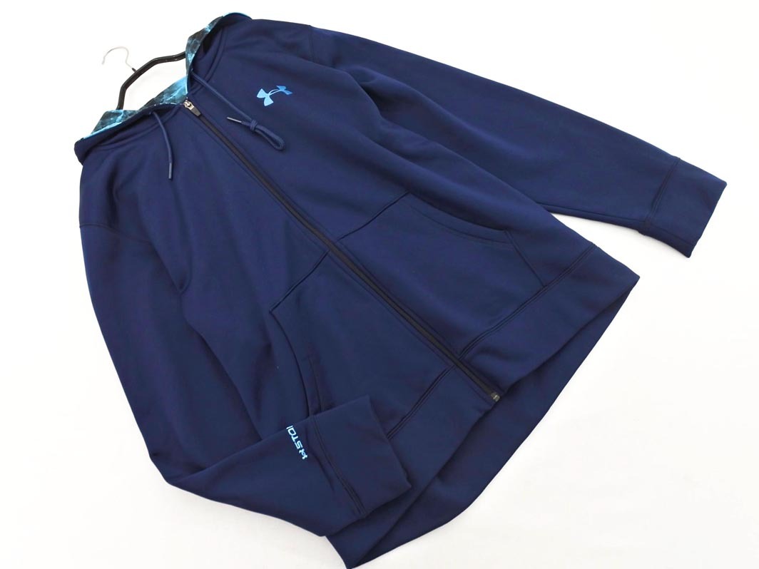 UNDER ARMOUR アンダーアーマー 裏起毛 ジップアップ パーカー sizeXL/紺 ◇■ ☆ fjd0 メンズ_画像1