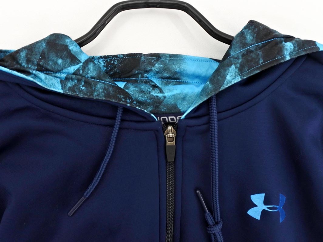 UNDER ARMOUR アンダーアーマー 裏起毛 ジップアップ パーカー sizeXL/紺 ◇■ ☆ fjd0 メンズ_画像4