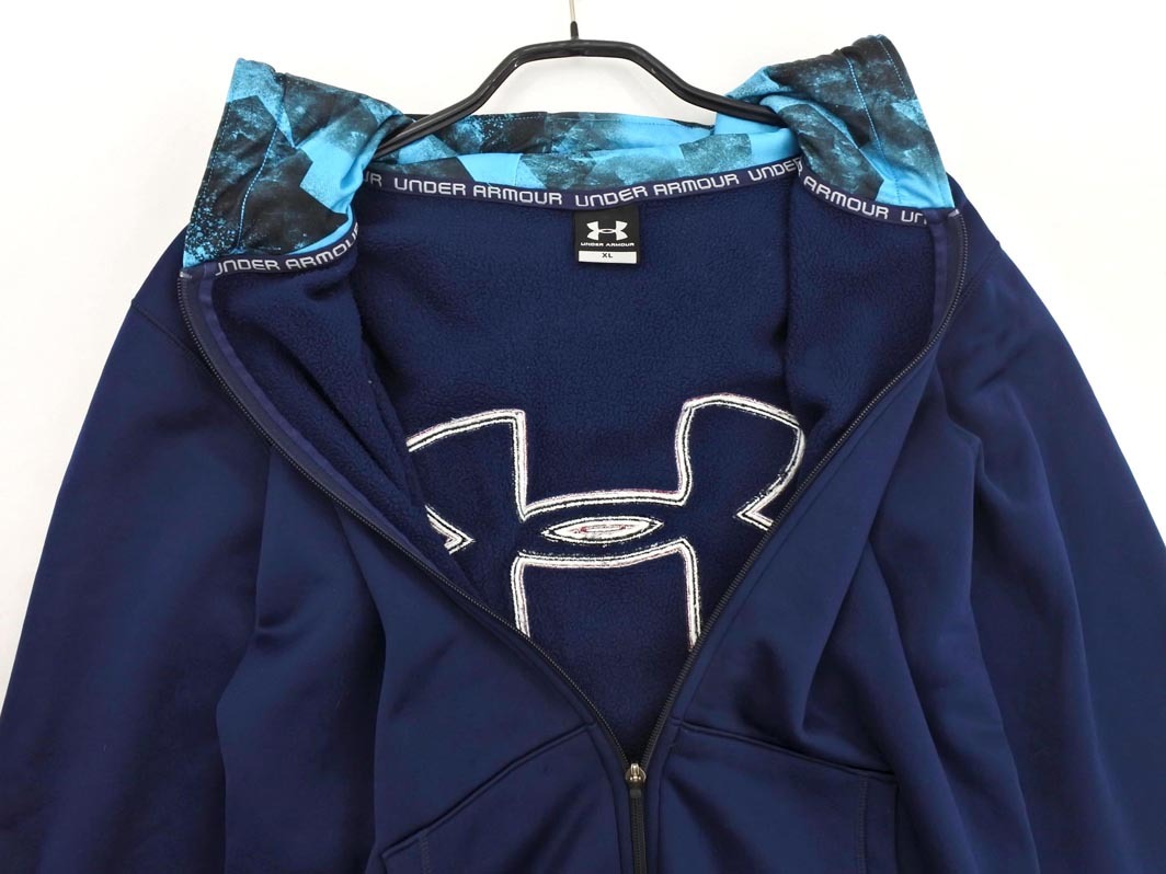 UNDER ARMOUR アンダーアーマー 裏起毛 ジップアップ パーカー sizeXL/紺 ◇■ ☆ fjd0 メンズ_画像5