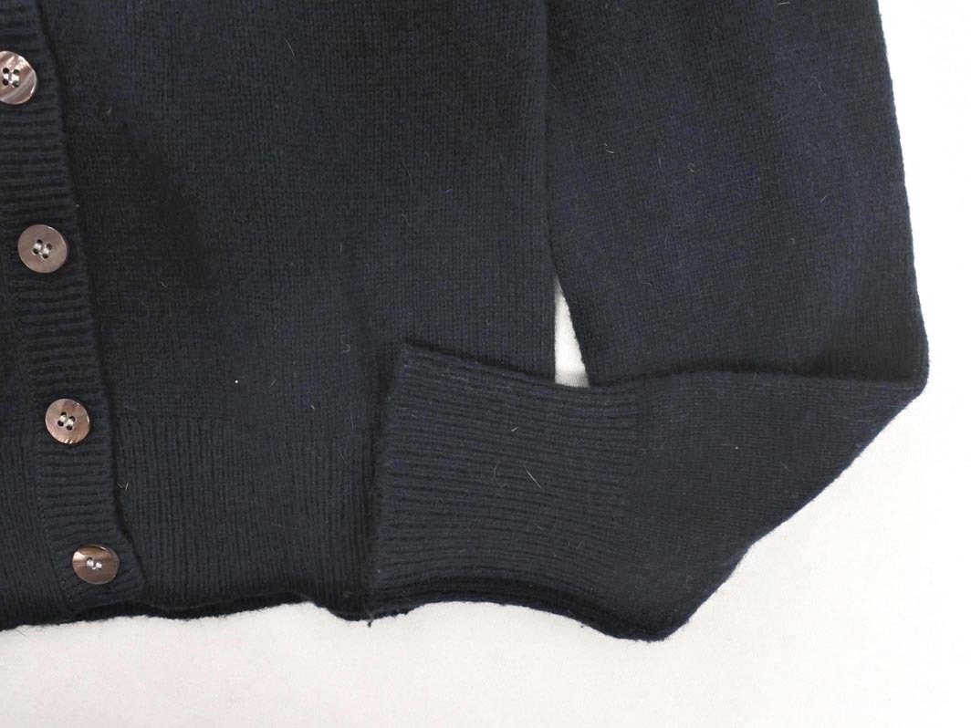 LAURA ASHLEY ローラ アシュレイ ウール混 Vネック カーディガン size1/紺 ◇■ ☆ fjd1 レディース_画像2