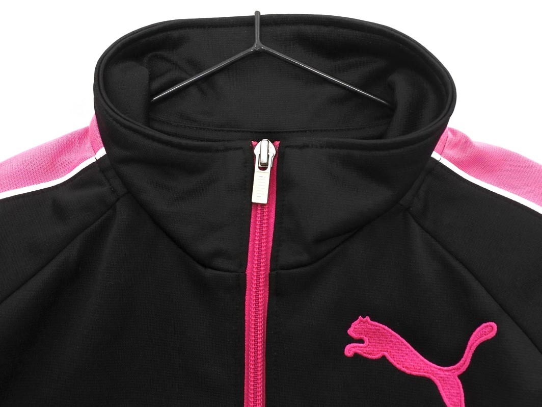 PUMA プーマ 刺繍 トラック ジャケット sizeL/黒ｘピンク ◇■ ☆ fjd1 レディース_画像4