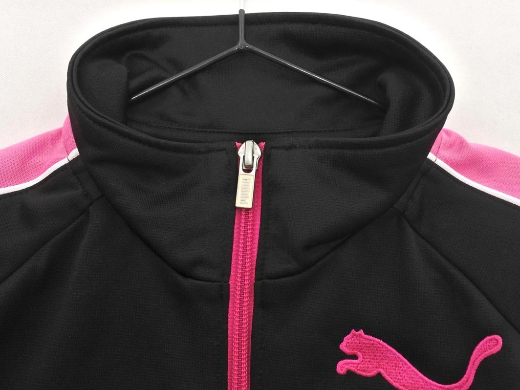 PUMA プーマ 刺繍 トラック ジャケット sizeL/黒ｘピンク ◇■ ☆ fjd1 レディース_画像5