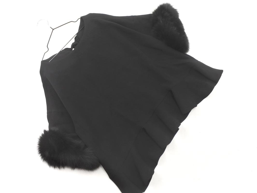 Diagram ダイアグラム フォックスファー 2WAY ブラウス シャツ size36/黒 ◇■ ☆ fjd1 レディース_画像1