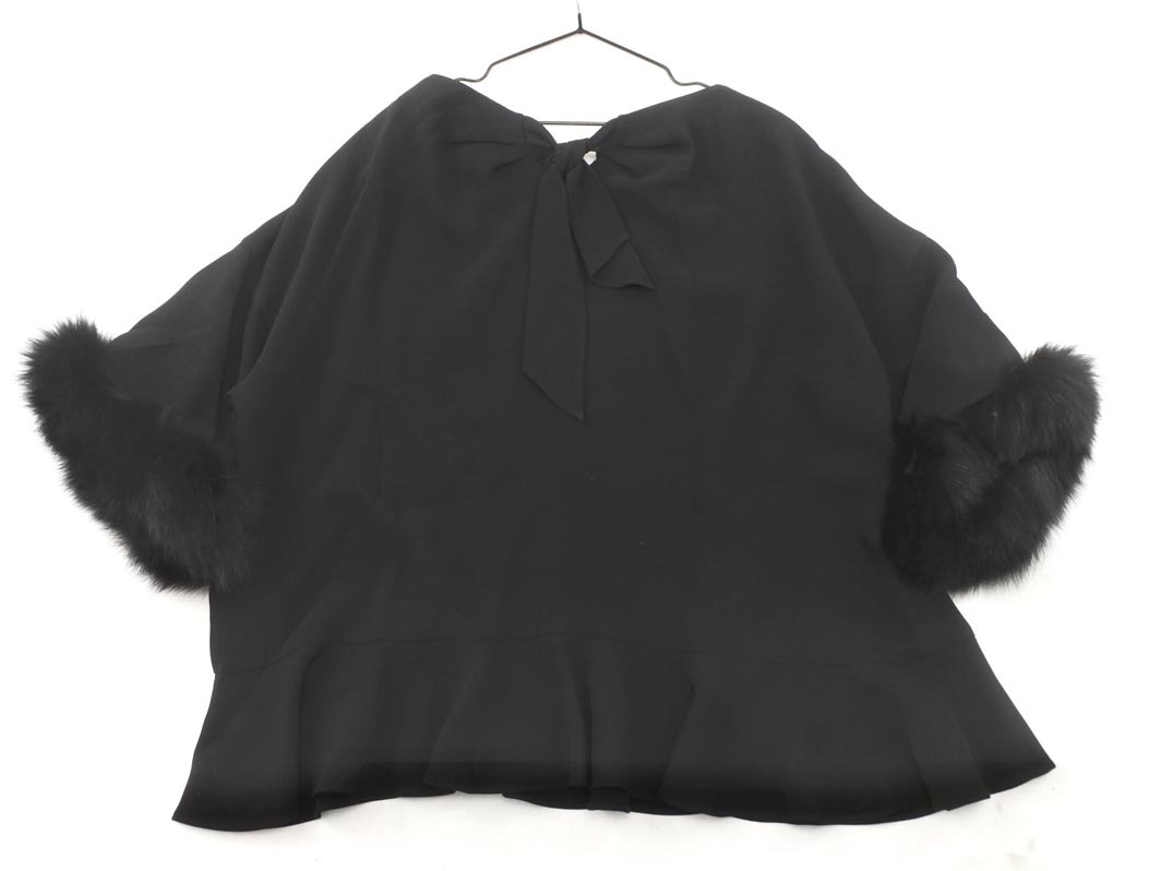 Diagram ダイアグラム フォックスファー 2WAY ブラウス シャツ size36/黒 ◇■ ☆ fjd1 レディース_画像4
