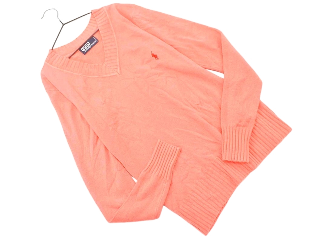 POLO RALPH LAUREN ポロ ラルフローレン カシミヤ混 Vネック ニット セーター ピンク ◇■ ☆ fjd1 レディース_画像1