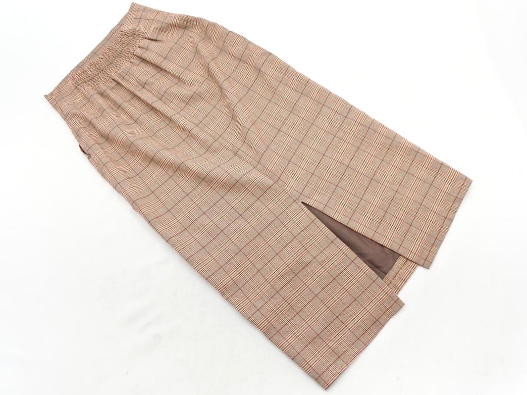 FREE*S MART свободный z mart Glenn проверка длинный узкая юбка sizeFR/ "теплый" белый Brown ## * fjd1 женский 