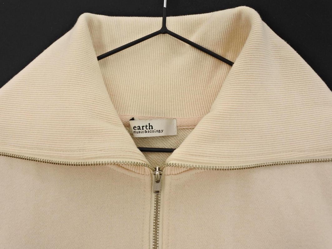 アースミュージック&エコロジー ハーフジップ タートルネック トレーナー スウェット sizeF/アイボリー ◇■ ☆ fjd0 レディース_画像3