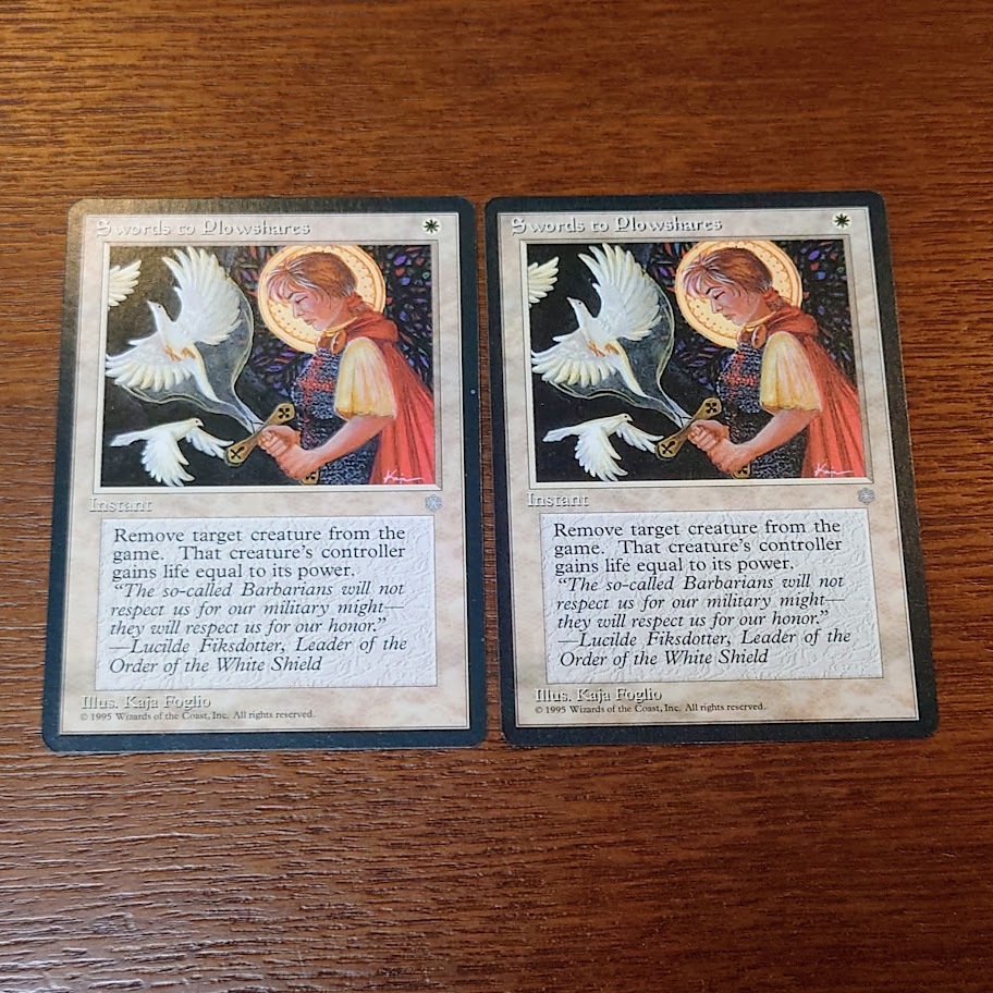 MTG　剣を鍬に/Swords to Plowshares　アイスエイジ　ICE　白　英語版 2枚　　_画像1