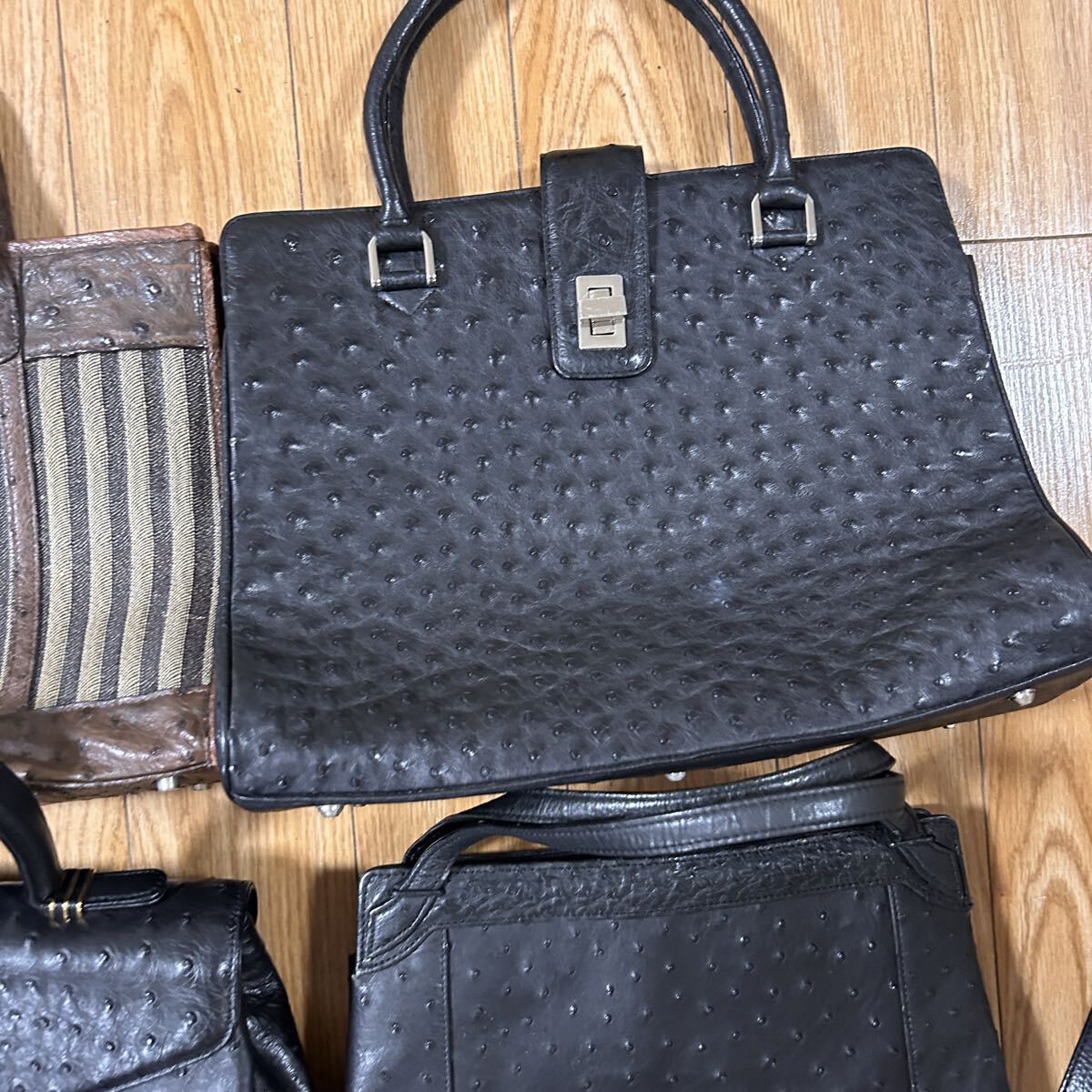 1円? オーストリッチ 駝鳥革 エキゾチックレザー まとめ セット 売り 10點セット 希少 最高級 （12）