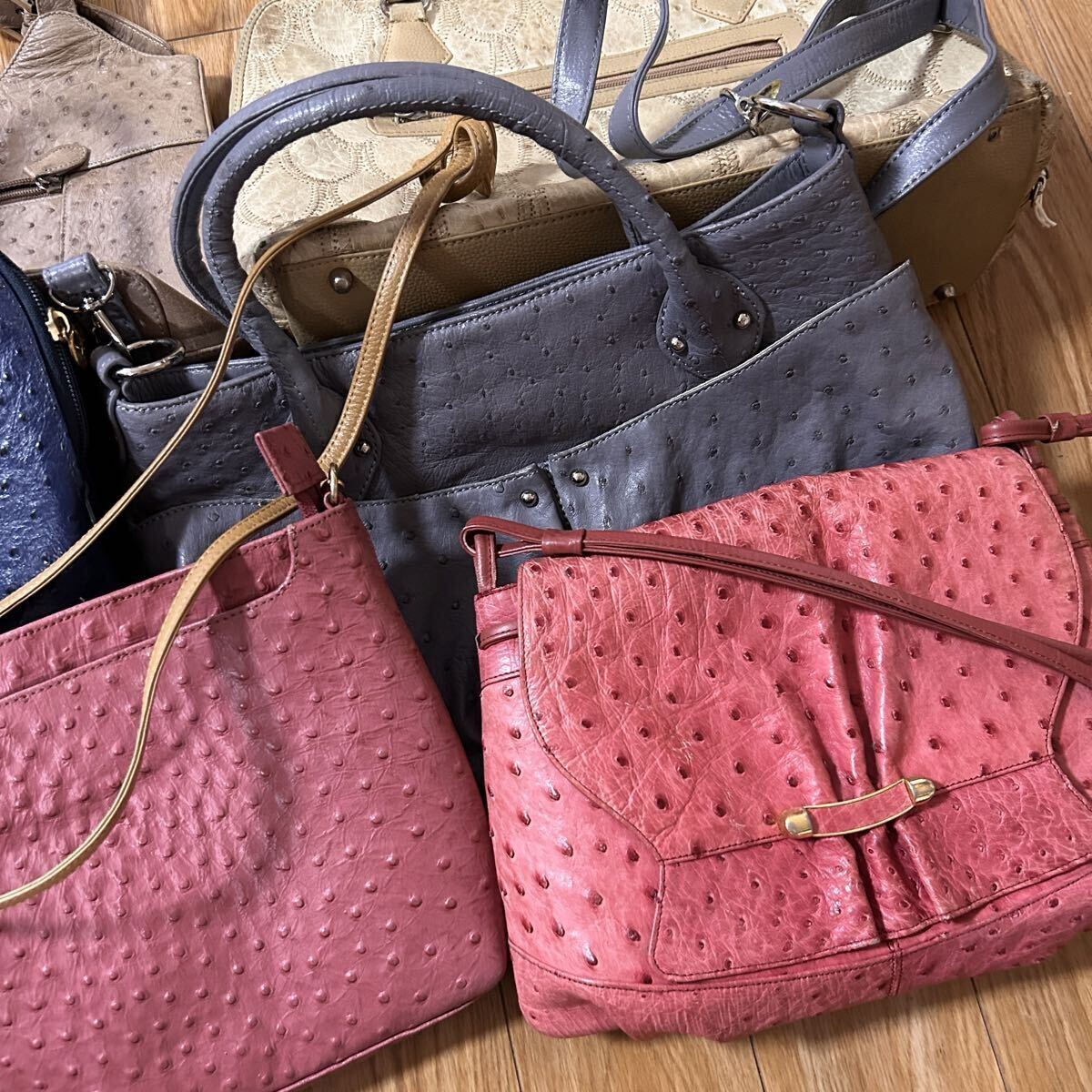 1円? オーストリッチ 駝鳥革 エキゾチックレザー バッグ 10點(diǎn) まとめ セット 売り 希少カラー ⑤
