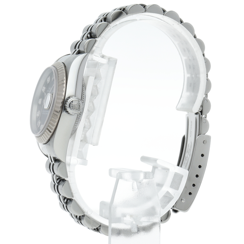 ロレックス デイトジャスト レディース時計 10Pダイヤ 79174G(F) K18WG/SS レディース時計 ブラック 仕上げ_画像3