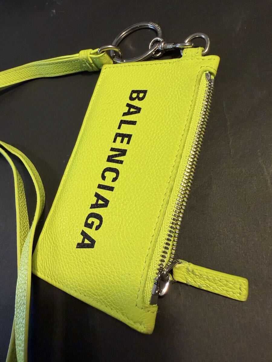 【極美品】Balenciaga カードホルダー 蛍光イエロー BALENCIAGA 2000円から レザーコインケース カードケース _画像2